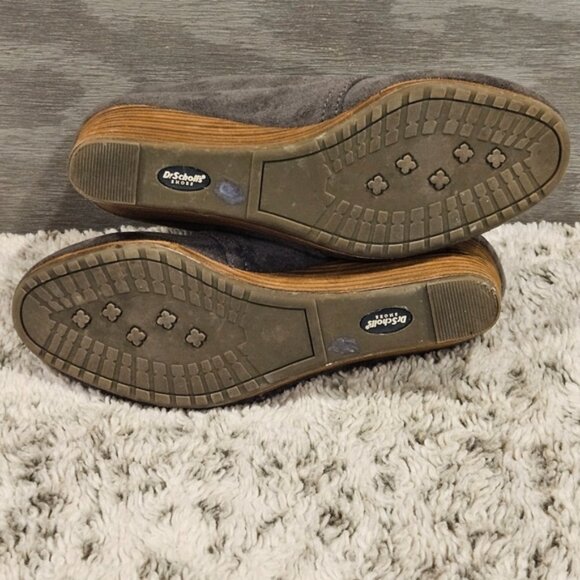 Dr. Scholl's SZ 8 Dakota Gray 2.25" Wedge Closed Almond Toe Tassel Laces Bootie - Picture 5 of 9